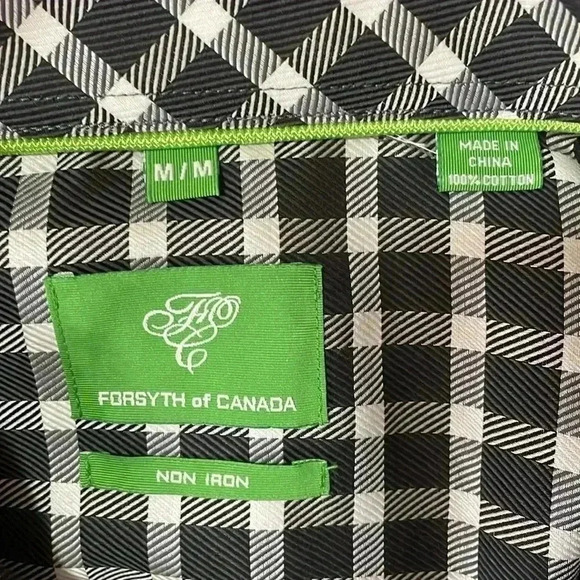 Forsythe of Canada Checkered Long Sleeve Button Down Shirt NWT Men’s Medium - Picture 6 of 8